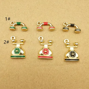 10pcs enamel telephone charms for jewelry making and crafting cute earring pendant necklace bracelet charms 
10pcs enamel telephone charms for jewelry making and crafting cute earring pendant necklace bracelet charms