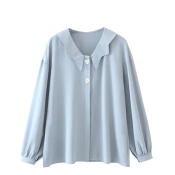 Plus Size Blouses 2020 Spring and Summer Cool White Blue Shell Button Turn-down Collar Long-sleeved Loose-Fit Thin Casual Shirt
Plus Size Blouses 2020 Spring and Summer Cool White Blue Shell Button Turn-down Collar Long-sleeved Loose-Fit Thin Casual Shirt