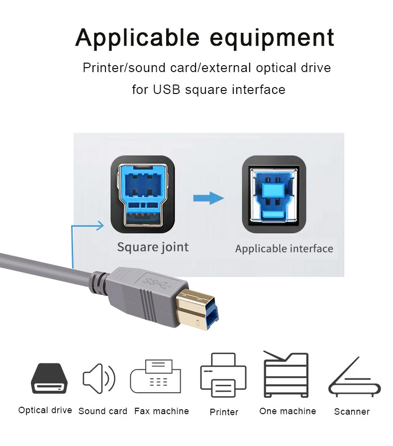 USB кабель Anmck для принтера этикеток Canon Epson HP ZJiang DAC 3 0 м 5 10 м|Кабели передачи данных|