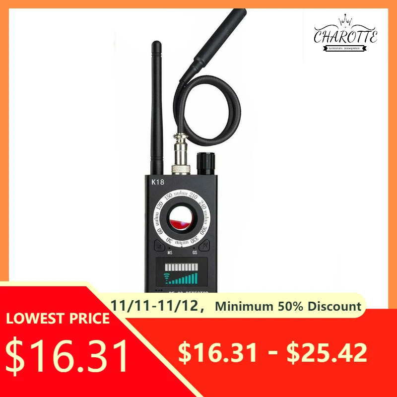 1MHz-6.5GHz K18 Multi-function Anti-spy Detector Camera GSM Audio Bug Finder GPS Signal lens RF Tracker Detect Wireless Products
1MHz-6.5GHz K18 Multi-function Anti-spy Detector Camera GSM Audio Bug Finder GPS Signal lens RF Tracker Detect Wireless Products
