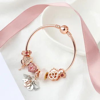 Original Pandoras Fashion S925 silver Rose Gold charm beads Heart Lock bangles Women chain letter Bracelets Jewelry Holiday gift
Original Pandoras Fashion S925 silver Rose Gold charm beads Heart Lock bangles Women chain letter Bracelets Jewelry Holiday gift