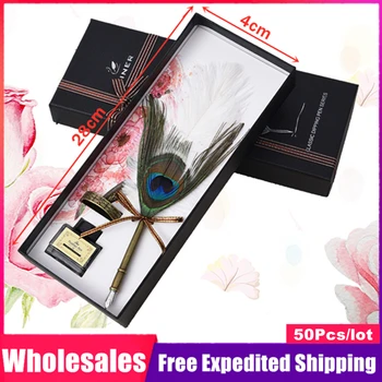 50Pcs Peacock Feather Dip Pen Cute Pens kawaii School Supplies Pens For Party Favors Graducate Souvenirs Bussiness Logo Customed
50Pcs Peacock Feather Dip Pen Cute Pens kawaii School Supplies Pens For Party Favors Graducate Souvenirs Bussiness Logo Customed