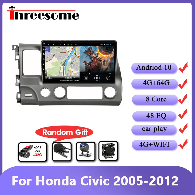 Android10.0 4G+64G Head Unit Car Radio Multimedia Video Player For Honda Civic 2005-2012 Autoradio Navigation GPS 4G+WiFi RDS
Android10.0 4G+64G Head Unit Car Radio Multimedia Video Player For Honda Civic 2005-2012 Autoradio Navigation GPS 4G+WiFi RDS
