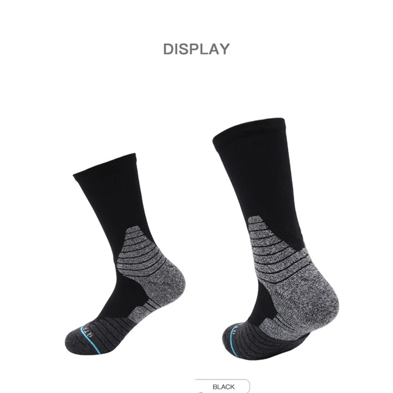 

XPAY Performance Moisture Wicking Outdoor Sport Sox Men's Selected Cushion Crew Socks With Terry Inside For Basketball.