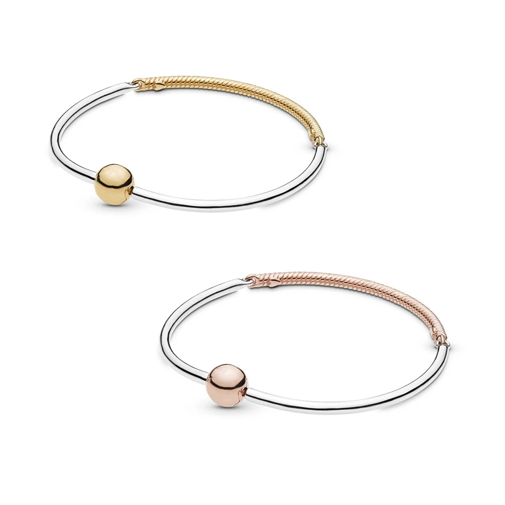 Authentic 925 Sterling Silver Pandoras Two-tone Moments Three-Link Bangle Fit pan Charm Bracelet DIY Jewelry For Women Bracelet
Authentic 925 Sterling Silver Pandoras Two-tone Moments Three-Link Bangle Fit pan Charm Bracelet DIY Jewelry For Women Bracelet