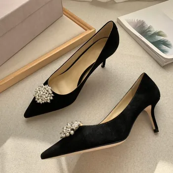 Pearl Flock Pointed Toe Women Pumps High Heels Party Ladies Dress Shoes Original Luxury Brand New Handmade Genuine Leather Shoes
Pearl Flock Pointed Toe Women Pumps High Heels Party Ladies Dress Shoes Original Luxury Brand New Handmade Genuine Leather Shoes