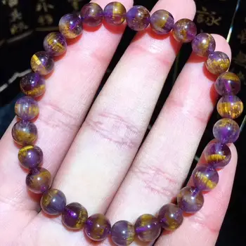 Genuine Natural Cacoxenite Purple Rutilated Quartz Bracelet 6.7mm Women Cat Eye Crystal Round Beads Certificate Jewelry AAAAAA
Genuine Natural Cacoxenite Purple Rutilated Quartz Bracelet 6.7mm Women Cat Eye Crystal Round Beads Certificate Jewelry AAAAAA