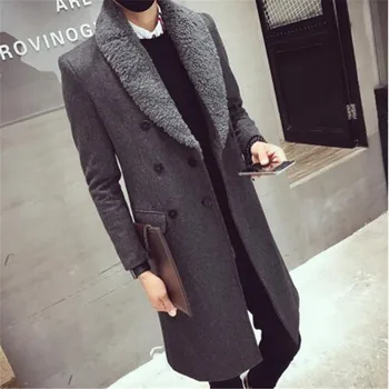 2018 Long Trench Coats Mens Fur Collar Long Coats Double Breasted Gabardina Mens Overcoat Slim Fit Woolen Winter Jacket Vintage
2018 Long Trench Coats Mens Fur Collar Long Coats Double Breasted Gabardina Mens Overcoat Slim Fit Woolen Winter Jacket Vintage