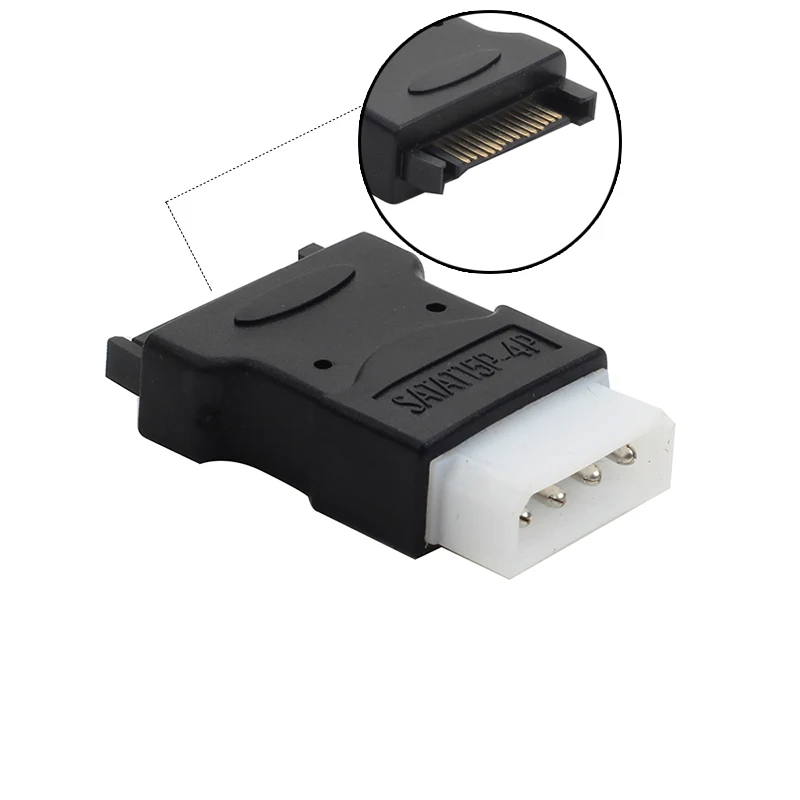 SATA 15Pin Pwoer разъем штекер к Molex 4Pin IDE Штекерный адаптер для жесткого
