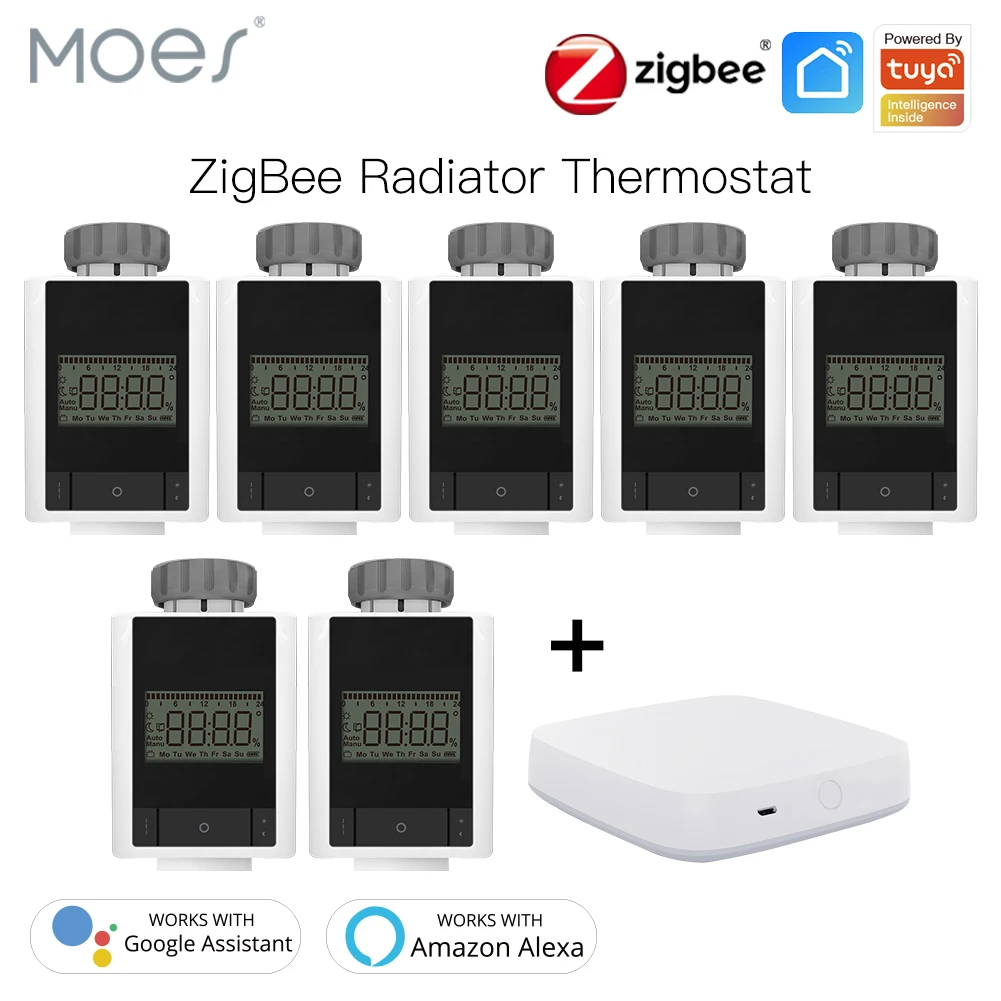 Tuya ZigBee 3.0 Smart Thermostatic Radiator Valve Home Thermostat Heater TRV Voice Control with Alexa Google home Smart Life
Tuya ZigBee 3.0 Smart Thermostatic Radiator Valve Home Thermostat Heater TRV Voice Control with Alexa Google home Smart Life