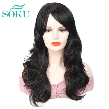 SOKU Wavy Wig With Bangs Black Color Synthetic Heat Resistant Fiber Beauty Daily Hair Low Temperature Fiber For Black Women 
SOKU Wavy Wig With Bangs Black Color Synthetic Heat Resistant Fiber Beauty Daily Hair Low Temperature Fiber For Black Women