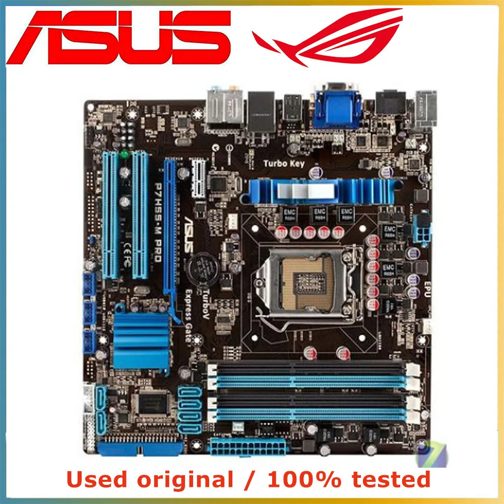 For Intel H55 LGA 1156 CPU ASUS P7H55-M Pro Motherboard Computer Socket LGA1156 DDR3 Used Desktop Mainboard | Компьютеры и офис