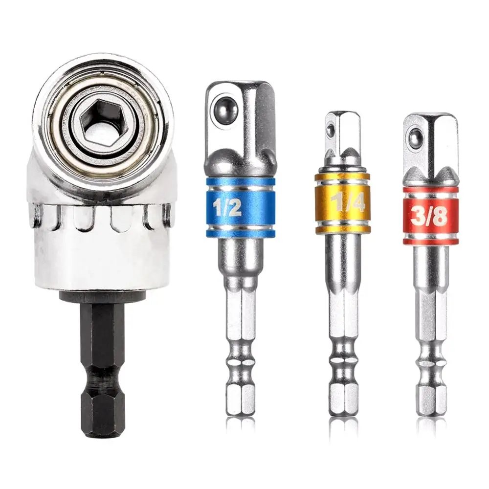 4pcs/set 105 Degree Right Angle Drill Socket Set Driver Socket Adapter Extension Set Socket Drill Bit Impact Bits Driver Tools
4pcs/set 105 Degree Right Angle Drill Socket Set Driver Socket Adapter Extension Set Socket Drill Bit Impact Bits Driver Tools