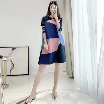 2020 spring and summer new color matching geometric women's dress Miyak fold Large size was thin and versatile casual style dres
2020 spring and summer new color matching geometric women's dress Miyak fold Large size was thin and versatile casual style dres