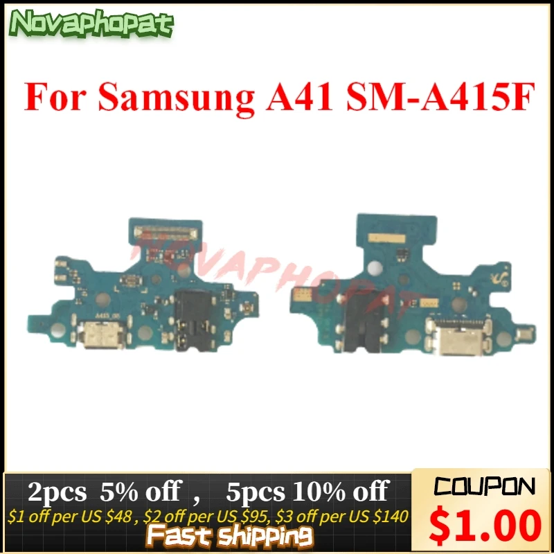 

Novaphopat For Samsung Galaxy A41 SM-A415F USB Charger Port Charging Dock Plug Flex Cable Microphone Mic Board Fast Charger