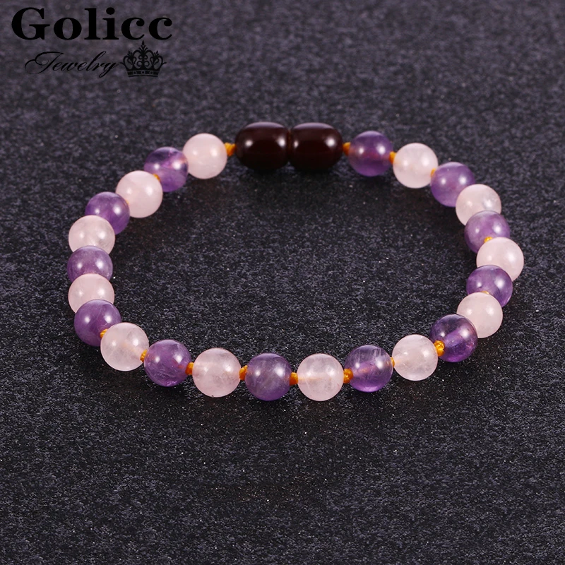 Golicc Rose Quartz Amethyst Bracelet Natural Stone Jewelry Thread Clasp 6mm Round Stone Bracelet Necklace for Women Gifts
Golicc Rose Quartz Amethyst Bracelet Natural Stone Jewelry Thread Clasp 6mm Round Stone Bracelet Necklace for Women Gifts