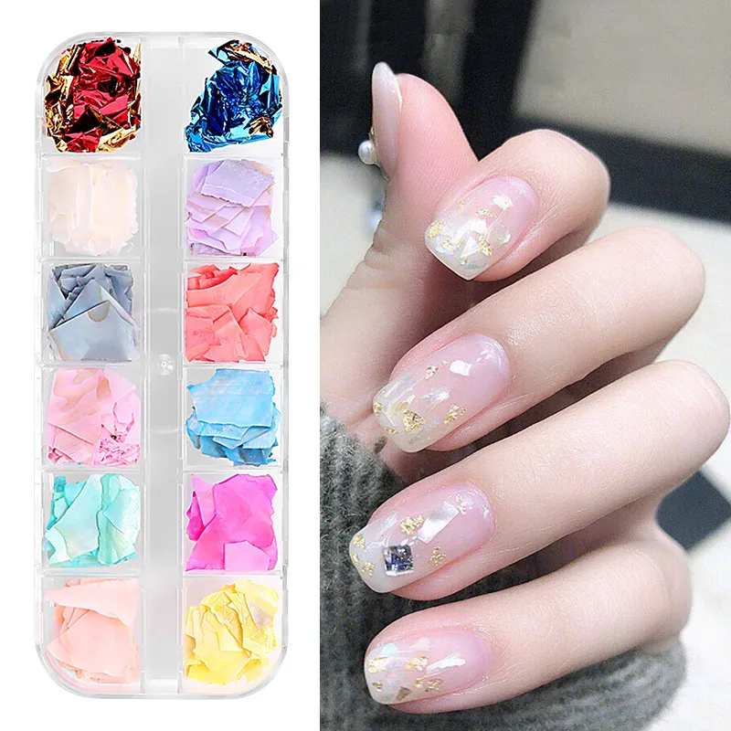 12girds Natural Colorful Nail SeaShell Slices Particle Crushed Shell Manicure Set Japanese Thin Nail Art Glitter Decoration Tool
12girds Natural Colorful Nail SeaShell Slices Particle Crushed Shell Manicure Set Japanese Thin Nail Art Glitter Decoration Tool