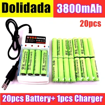 AA 2020 New AA battery 3800 1.2 V Ni MH Rechargeable battery AA 3800mAh BTY NI-MH 1.2V Rechargeable Battery+Charger
AA 2020 New AA battery 3800 1.2 V Ni MH Rechargeable battery AA 3800mAh BTY NI-MH 1.2V Rechargeable Battery+Charger