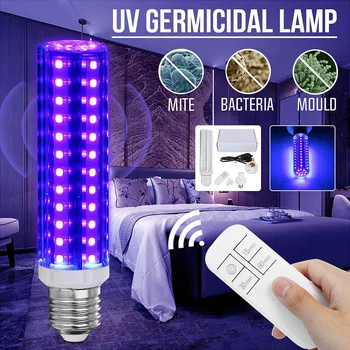80W 80LED UV Germicidal Lamp 85-265V E27 Disinfection Light Bulb Remote Control + Bulb Adapter with Switch US Plug Light Base
80W 80LED UV Germicidal Lamp 85-265V E27 Disinfection Light Bulb Remote Control + Bulb Adapter with Switch US Plug Light Base