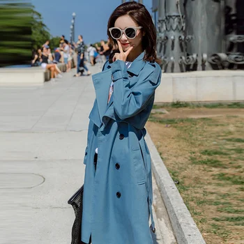 Windbreaker Female 2020 Spring Autumn new Korean leisure chic loose ladies harbor wind Long Trench Coat for women 
Windbreaker Female 2020 Spring Autumn new Korean leisure chic loose ladies harbor wind Long Trench Coat for women