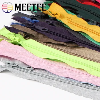 

Meetee 5pcs 70cm/80cm Single Open-End Nylon 5# Zipper Auto Lock Zips for Jacket Sportswear Sew Zippers DIY Garment Zip Material