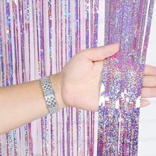 מסיבת רווקות רקע וילונות זהב טינסל בלוני Stand רדיד וילון יום הולדת חתונה קישוט למבוגרים יום נישואים דקור(China)