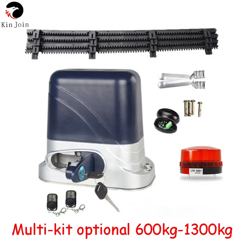 KINJOIN Automatic Electric Sliding Gate Opener 600KG-1300KG With 4m Nylon Racks And 2 Remotes Complete Kit Accessories Optional |