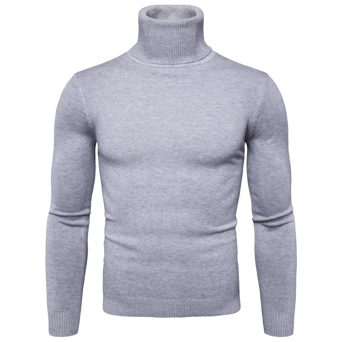 FAVOCENT зимний теплый свитер с высоким воротником для мужчин модный однотонный