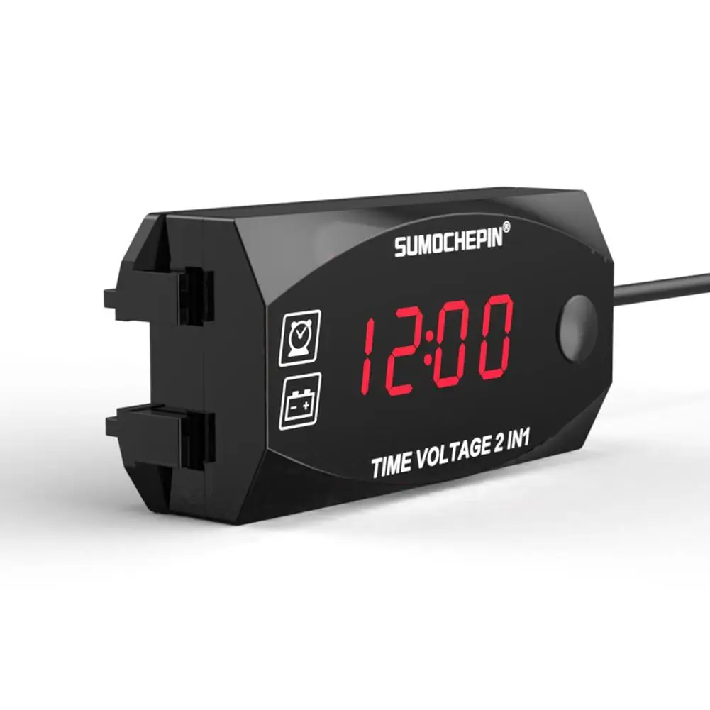 6V-30V 2-in-1 Voltmeter For Motorcycle 12V/16V IP67 Waterproof Electric Vehicle Time Clock Multi-function With Digital Display
6V-30V 2-in-1 Voltmeter For Motorcycle 12V/16V IP67 Waterproof Electric Vehicle Time Clock Multi-function With Digital Display