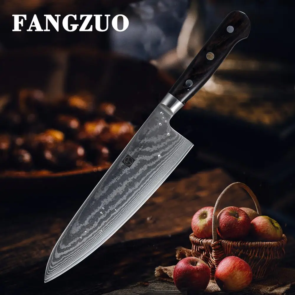 FANGZUO 8 Inch Damascus Chef Knife 67 Layers VG-10 Steel Japanese Damascus Kitchen Knife Japanese Slicing Cooking Tools NEW
FANGZUO 8 Inch Damascus Chef Knife 67 Layers VG-10 Steel Japanese Damascus Kitchen Knife Japanese Slicing Cooking Tools NEW