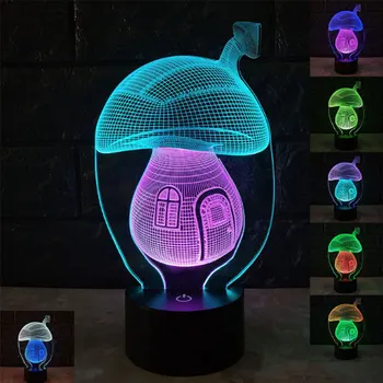 Mushroom House Double Color 3D Light LED Night Light for Kids 7 Colors Change LED 3D Table Lamp for Bedside Home Decoration
Mushroom House Double Color 3D Light LED Night Light for Kids 7 Colors Change LED 3D Table Lamp for Bedside Home Decoration