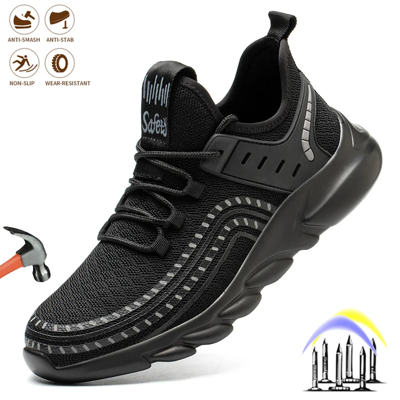 Дышащие мужские ботинки со стальным носком, неразрушаемые защитные рабочие ботинки для улицы, Нескользящие удобные нескользящие кроссовки с защитой от прокалывания
Дышащие мужские ботинки со стальным носком, неразрушаемые защитные рабочие ботинки для улицы, Нескользящие удобные нескользящие кроссовки с защитой от прокалывания