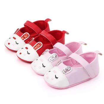 

2020 Infant Baby Girl Cartoon Rabbit Crib Shoes Anti-slip Prewalker Cotton Newborn Toddler Sneaker Bunny First Walkers