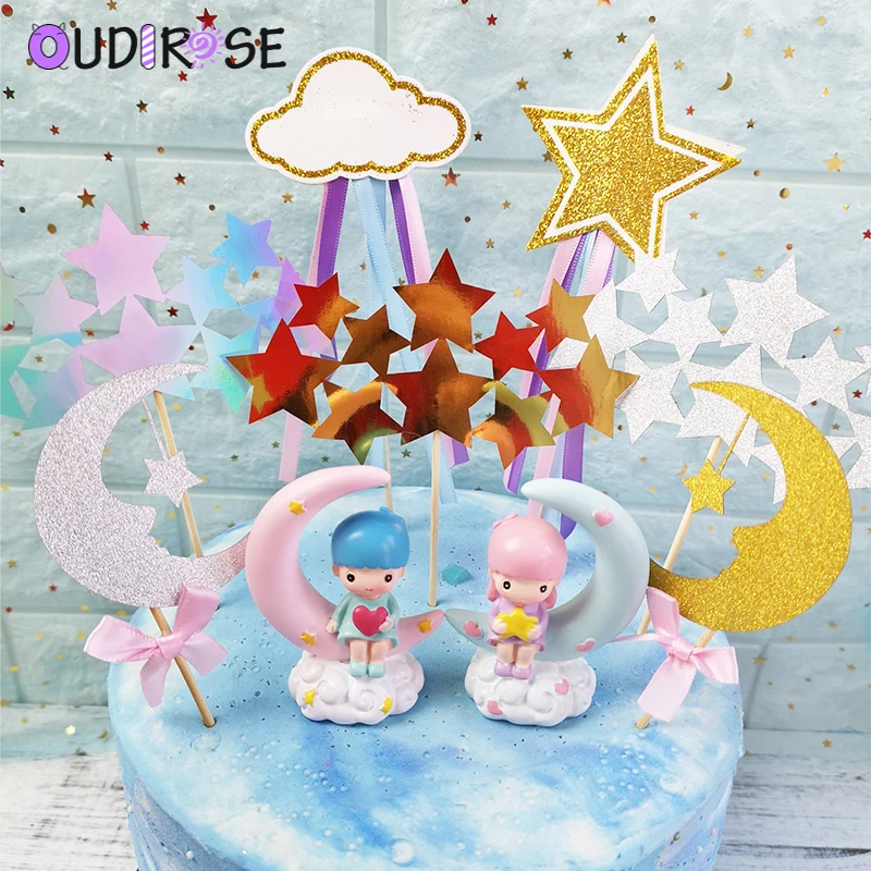 OUDIROSE Happy Birthday Cake Topper Star Moon Ribbon Princess Prince Cake Decorative ornaments Children's Day Party Supplies Toy
OUDIROSE Happy Birthday Cake Topper Star Moon Ribbon Princess Prince Cake Decorative ornaments Children's Day Party Supplies Toy