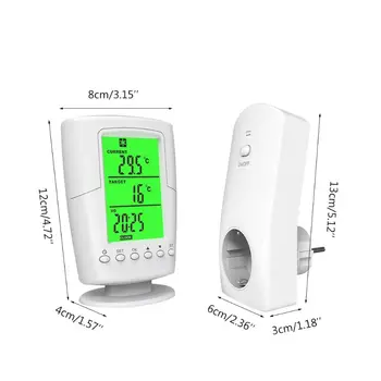 Wireless Programmable Thermostat Socket Controller Heating Cooling function With Remote Control LCD Backlight EU Plug
Wireless Programmable Thermostat Socket Controller Heating Cooling function With Remote Control LCD Backlight EU Plug