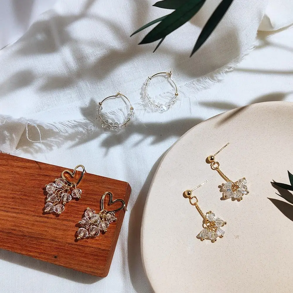 MuHan Fashion Simple Crystal Glass Earrings Summer Party Drop Earrings for Women Girls Fashion Female Jewelry Accessories Gifts
MuHan Fashion Simple Crystal Glass Earrings Summer Party Drop Earrings for Women Girls Fashion Female Jewelry Accessories Gifts
