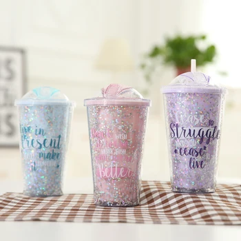 Creative Glitter Patterns Double Layer Ice Cream Design Innovative Plastic Straw Bottle Outdoor Dessert Shop Water Bottle
Creative Glitter Patterns Double Layer Ice Cream Design Innovative Plastic Straw Bottle Outdoor Dessert Shop Water Bottle