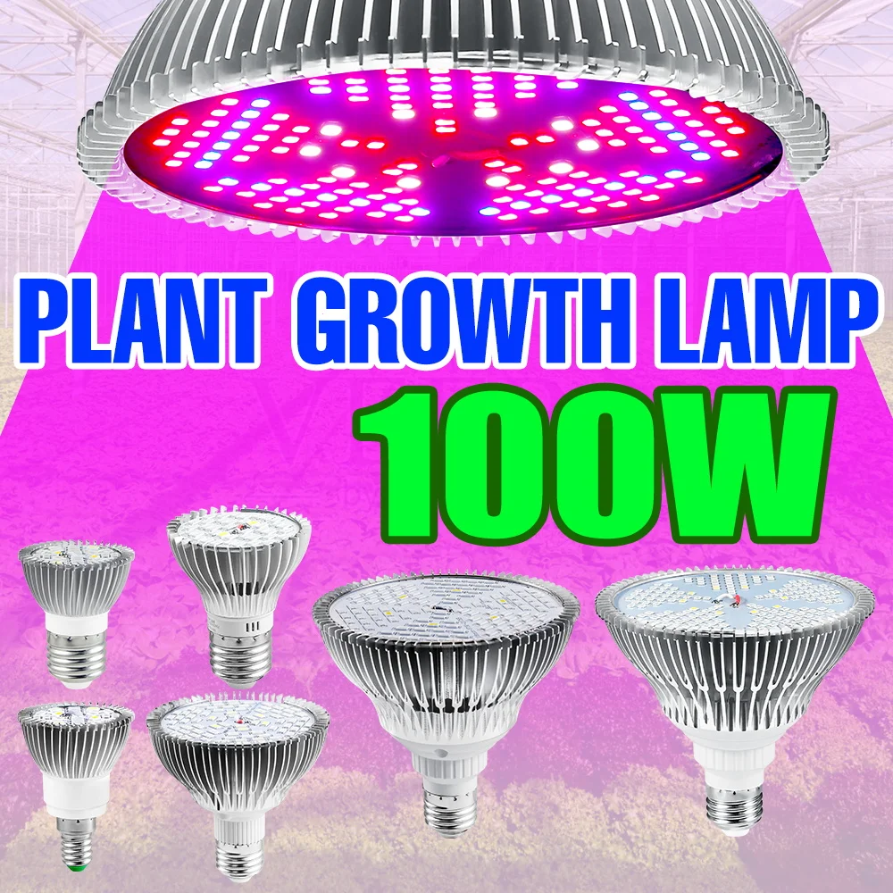 

Full Spectrum Lamp E27 Grow LED Plant Light 220V Phytolamps For Seedlings E14 Fitolampy 18W 28W 30W 50W 80W 100W Hydroponic Bulb