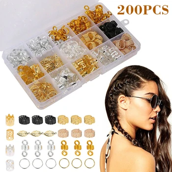 200PCS Dreadlock Beads Kit Gold Silver Hair Ring Hoop Adjustable Braid Dread for Hair Braid Cuff Clips Hair Styling Accessories
200PCS Dreadlock Beads Kit Gold Silver Hair Ring Hoop Adjustable Braid Dread for Hair Braid Cuff Clips Hair Styling Accessories