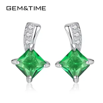 Gem&Time Created Nano Russian Emerald Stud Earrings Real Sterling Silver 925 Earrings For Women joyas de plata 925 SE0046
Gem&Time Created Nano Russian Emerald Stud Earrings Real Sterling Silver 925 Earrings For Women joyas de plata 925 SE0046