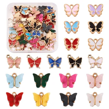 1Box Light Gold Plated Alloy Enamel Charms Butterfly Pendants for Bracelets Necklaces Earring Making DIY Mixed Color 60pcs/box
1Box Light Gold Plated Alloy Enamel Charms Butterfly Pendants for Bracelets Necklaces Earring Making DIY Mixed Color 60pcs/box