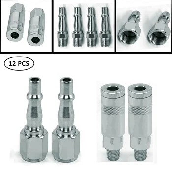 Quick Release Connector Air Line Hose Fittings Couplings Adapter 1/4" BSP Thread RV Quick Connector 12PCS
Quick Release Connector Air Line Hose Fittings Couplings Adapter 1/4" BSP Thread RV Quick Connector 12PCS