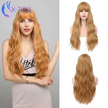 Synthetic Lolita Blonde Wig For Women Long Natural Wave Brown Color X-TRESS Wig With Bangs Heat Resistant Fiber Cosplay WIg
Synthetic Lolita Blonde Wig For Women Long Natural Wave Brown Color X-TRESS Wig With Bangs Heat Resistant Fiber Cosplay WIg