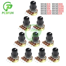 5 PCS/Lot Potentiometer Resistor 1K 5K 10K 20K 50K 100K 500K Ohm 3 Pin Linear Taper Rotary Potentiometer w/Cap Knob for Arduino
5 PCS/Lot Potentiometer Resistor 1K 5K 10K 20K 50K 100K 500K Ohm 3 Pin Linear Taper Rotary Potentiometer w/Cap Knob for Arduino