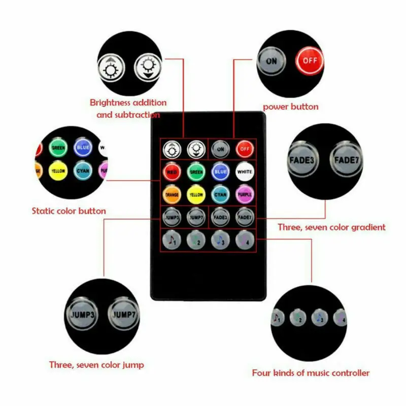 7 Color Light bar RGB Neon For Car Interior Lighting DC 12V Replacement
7 Color Light bar RGB Neon For Car Interior Lighting DC 12V Replacement