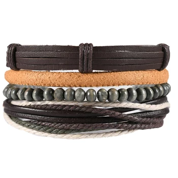 Vintage Leaf Feather Multilayer Leather Bracelet Men's Fashion Woven Handmade Star Rope Wrap Bracelet and Bracelet Men's Gift
Vintage Leaf Feather Multilayer Leather Bracelet Men's Fashion Woven Handmade Star Rope Wrap Bracelet and Bracelet Men's Gift
