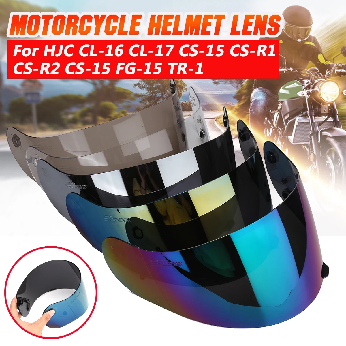 For HJC CL-16 CL-17 CS-15 CS-R1 CS-R2 CS-15 FG-15 TR-1 Motorcycle Helmet Lens helmet visor
For HJC CL-16 CL-17 CS-15 CS-R1 CS-R2 CS-15 FG-15 TR-1 Motorcycle Helmet Lens helmet visor