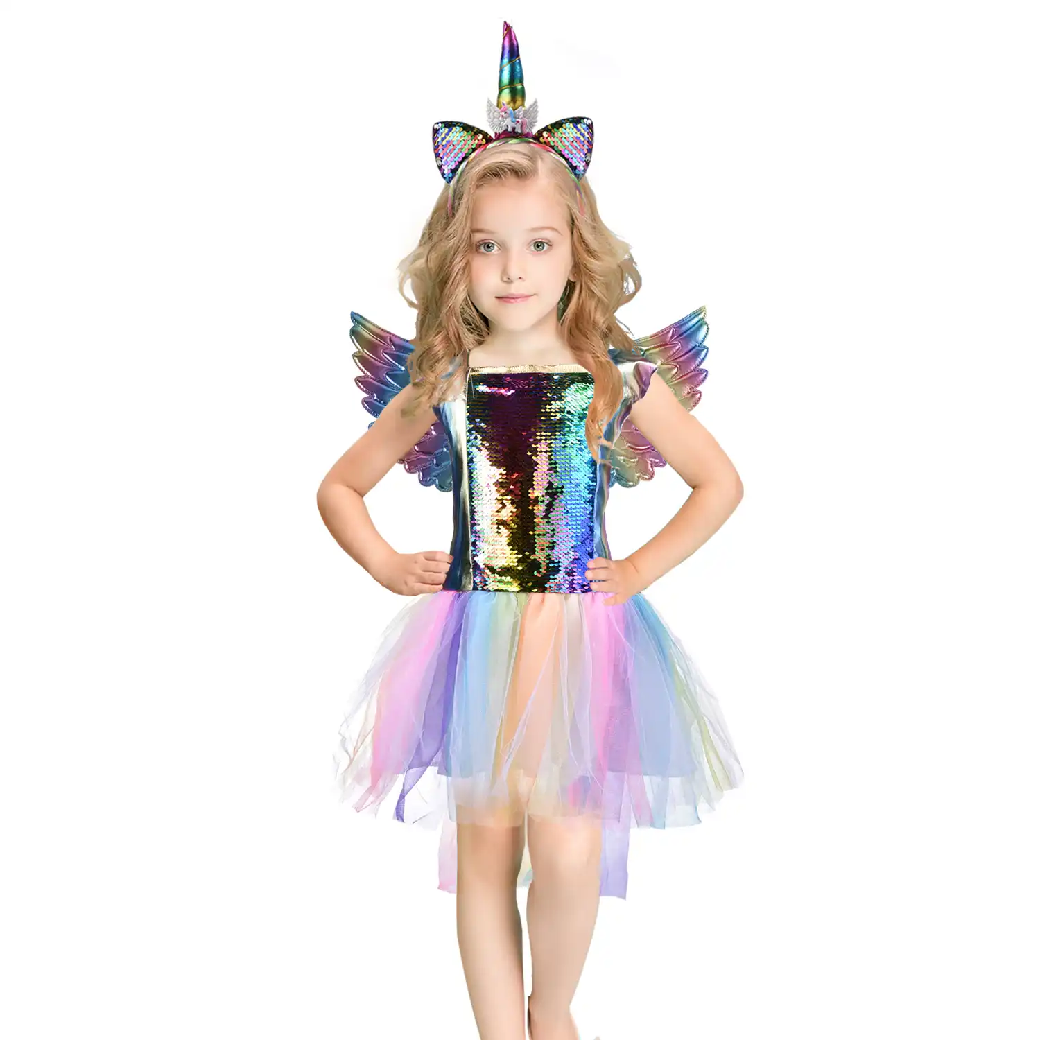 rainbow dress for girls cosplay unicorn dresses baby girl