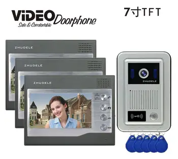 ZHUDELE 7" video door phone intercom IR Night Doorbell Camera and Hands Free Monitor Intercom Doorbell ID Card lock function 1V3
ZHUDELE 7" video door phone intercom IR Night Doorbell Camera and Hands Free Monitor Intercom Doorbell ID Card lock function 1V3