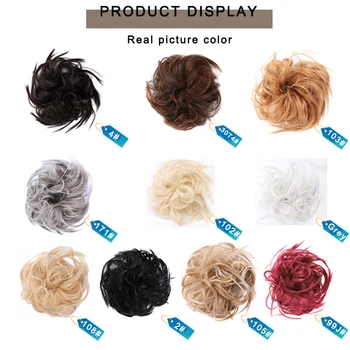 DIANQI curly scrunchie chignon with rubber band brown gray synthetic hair ring wrap in messy ponytail bun
DIANQI curly scrunchie chignon with rubber band brown gray synthetic hair ring wrap in messy ponytail bun